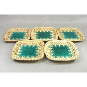 籐&陶器コースター SNA-G 5個セット