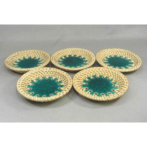 籐&陶器コースター RNA-G 5個セット