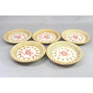 籐&陶器コースター RNA-R 5個セット