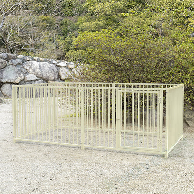 屋外用 犬用サークル・ケージ スチール製（アイボリー）パネル6枚/高さ900mm［代金引換：不可］