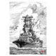 岡崎甫雄作 ペン画 戦艦大和 その1 （A3サイズ）