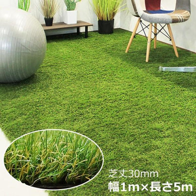 人工芝（つや消しタイプ） 30mm丈 1×5m［代金引換：不可］